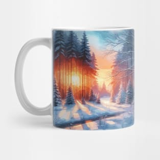 Winter Sunrise Winter Forest Landscape Mug